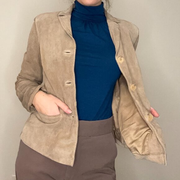 LOFT Tan Suede Blazer - Picture 3 of 7